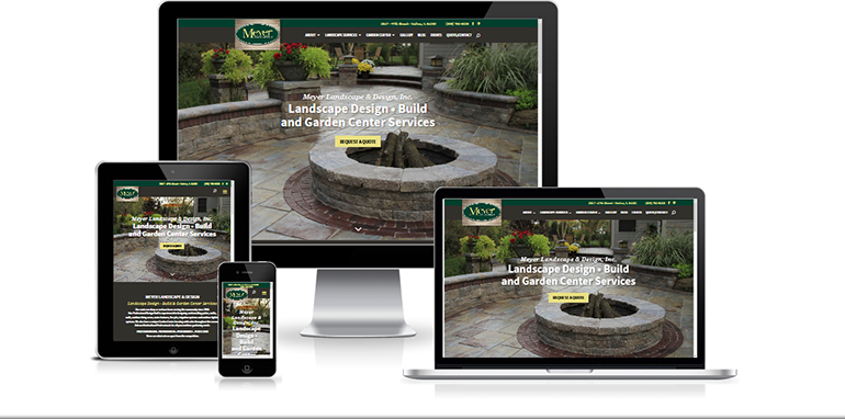 Screenshot of Meyer Landscape website on devices